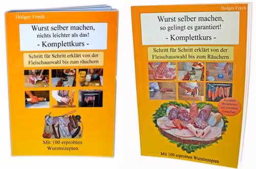 2 Abbildungen wie das Buch Wurst selber machen früher ausgesehen hat. 